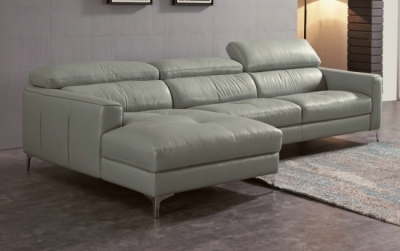 canapé d'angle de luxe, 5 places argo, gris clair, angle gauche